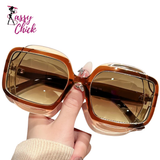 Retro Polygonal Color Blocking Sunglasses Sassy Chick Logo