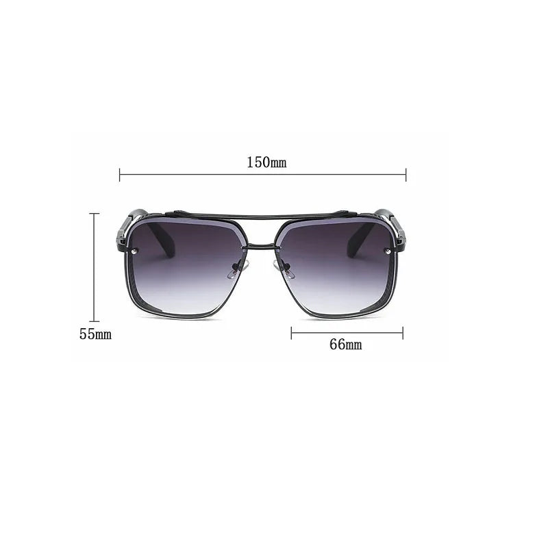 Size of Retro Punk Square Steampunk Men Sunglass
