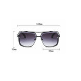 Size of Retro Punk Square Steampunk Men Sunglass