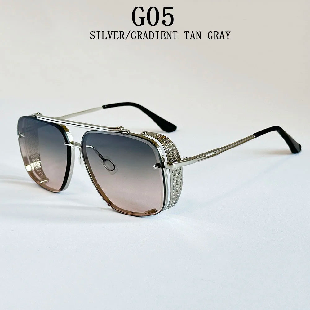 Retro Punk Square Steampunk Men Sunglass