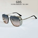 Retro Punk Square Steampunk Men Sunglass