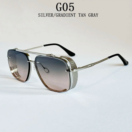 Retro Punk Square Steampunk Men Sunglass