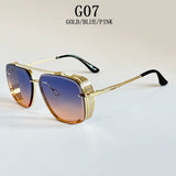 Retro Punk Square Steampunk Men Sunglass