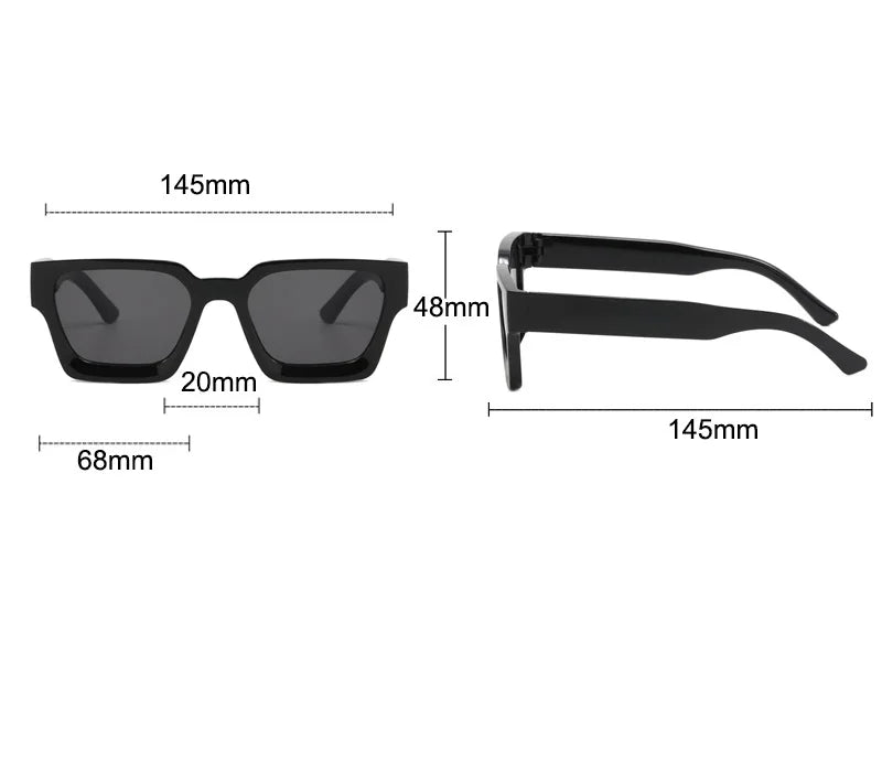 Size of Retro Punk Square Sunglasses