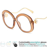 Transparent Brown Retro Resin Optical Spectacles Presbyopia Eyeglass