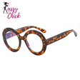 Retro Round Photochromic Anti Blue Light Eyewear Sassy Chick Logo