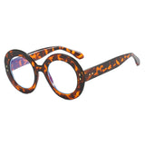 Retro Round Photochromic Anti Blue Light Eyewear leopard