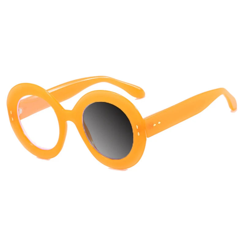 Retro Round Photochromic Anti Blue Light Eyewear yellow