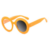 Retro Round Photochromic Anti Blue Light Eyewear yellow