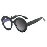 Retro Round Photochromic Anti Blue Light Eyewear black