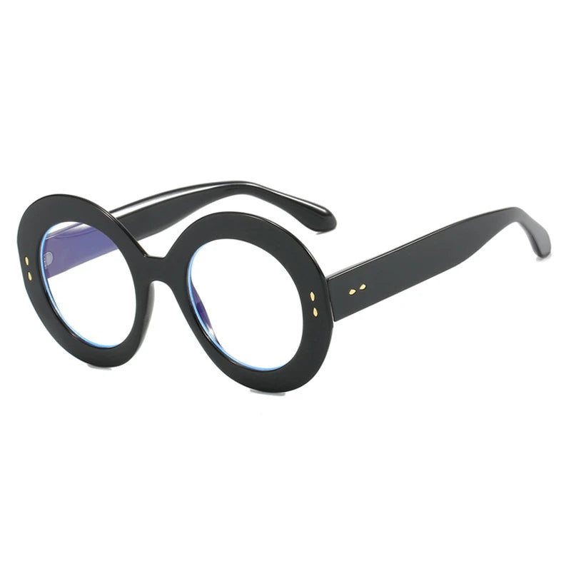 Retro Round Photochromic Anti Blue Light Eyewear black