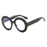 Retro Round Photochromic Anti Blue Light Eyewear black