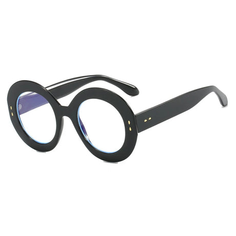 Retro Round Photochromic Anti Blue Light Eyewear black