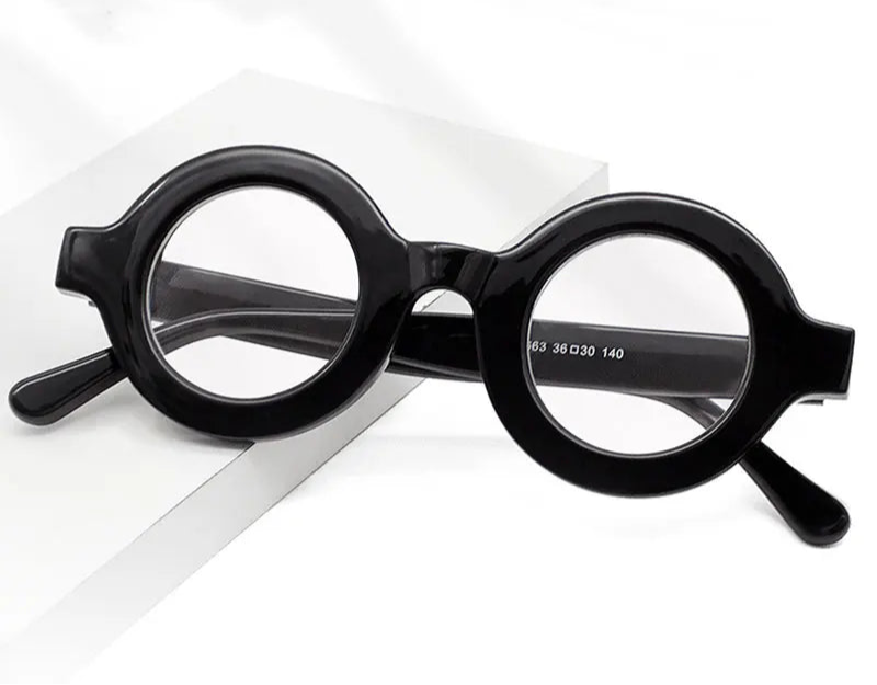 Retro Round Spectacle Frame Anti Blue Computer Eyeglasses black