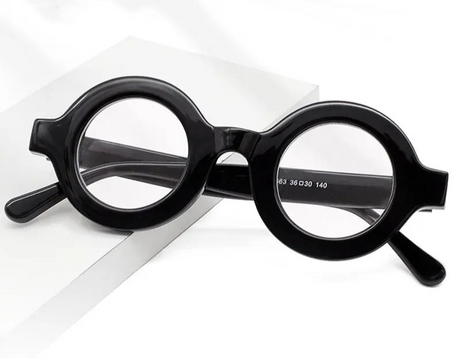 Retro Round Spectacle Frame Anti Blue Computer Eyeglasses black