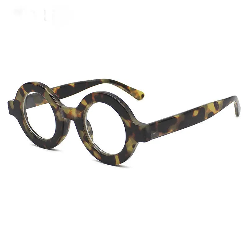Retro Round Spectacle Frame Anti Blue Computer Eyeglasses black gold