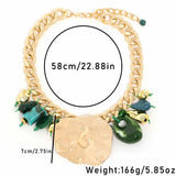 Size of Retro Style Exaggerated  Statement Gold Chain Necklace