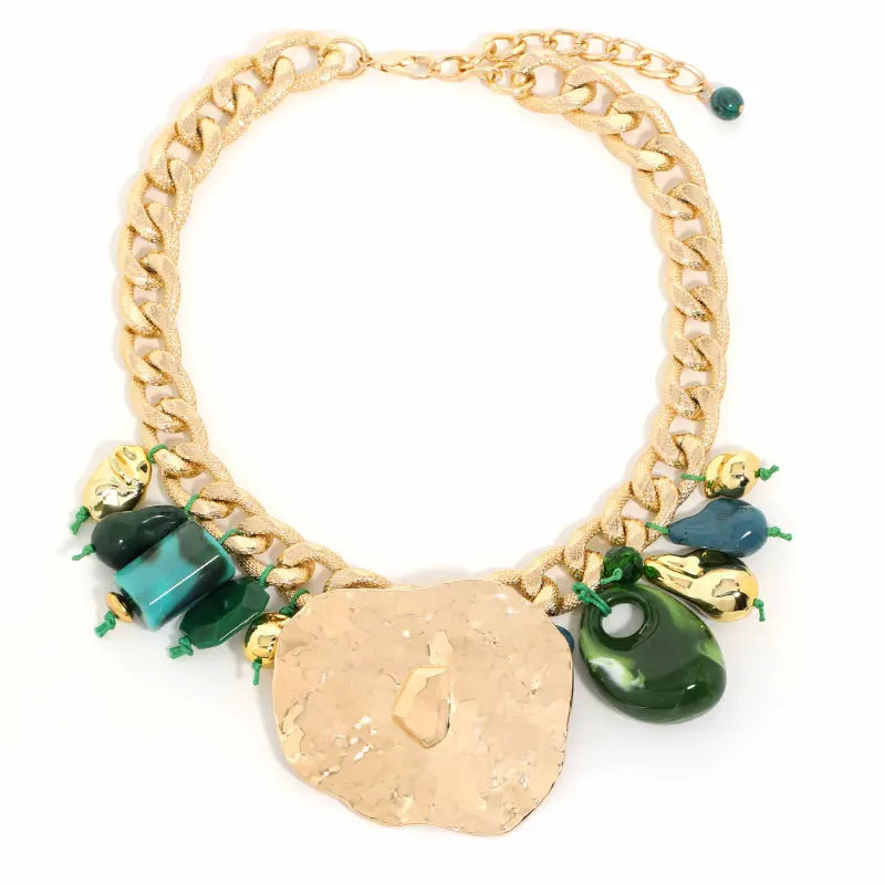 Retro Style Exaggerated  Statement Gold Chain Necklace