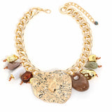 Retro Style Exaggerated  Statement Gold Chain Necklace