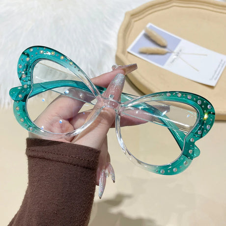 Green Retro Style Women's Fashionable Anti Blue Light Glasses