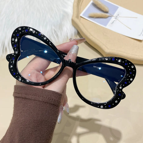 Black Retro Style Women's Fashionable Anti Blue Light Glasses