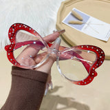 Red Retro Style Women's Fashionable Anti Blue Light Glasses