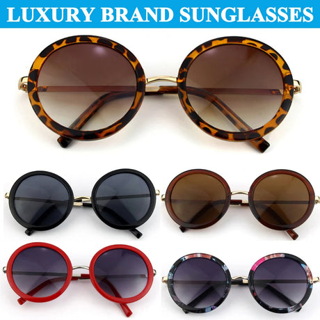 Collection of Retro Travel Drive Circle Frame Vintage Sunglasses