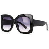 Black Retro Uv400 Square Vintage Big Frame Sunglasses