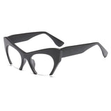 Black Retro Women Half Frame Cat Eye Glasses