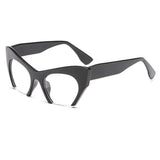 Black Retro Women Half Frame Cat Eye Glasses