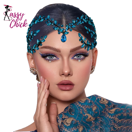 Rhinestone Banquet Party Water Drop Woman's Headwear Sassy Chick Logo