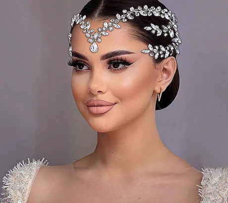 Bride using Rhinestone Banquet Party Water Drop Woman's Headwear
