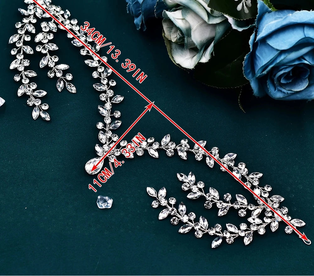 Size of Rhinestone Banquet Party Water Drop Woman's Headwear