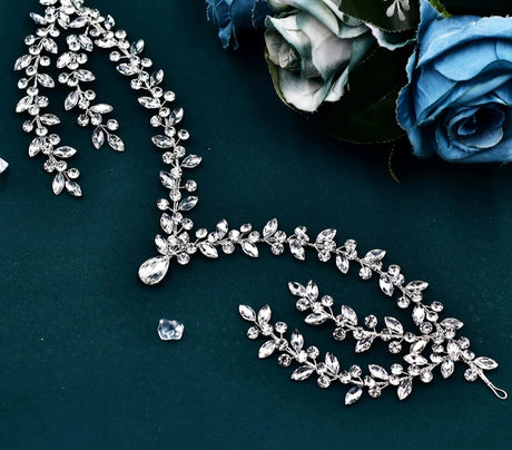 White Rhinestone Banquet Party Water Drop Woman's Headwear