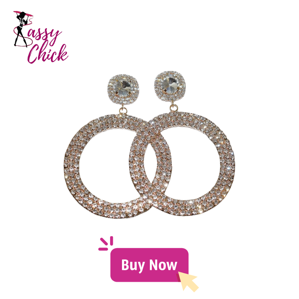 Rhinestone Big Circle Earrings