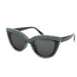 Rhinestone Bling Bling Cat Eye Sunglasses