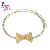 Rhinestone Bow Tie Necklace Sassy Chick Logo