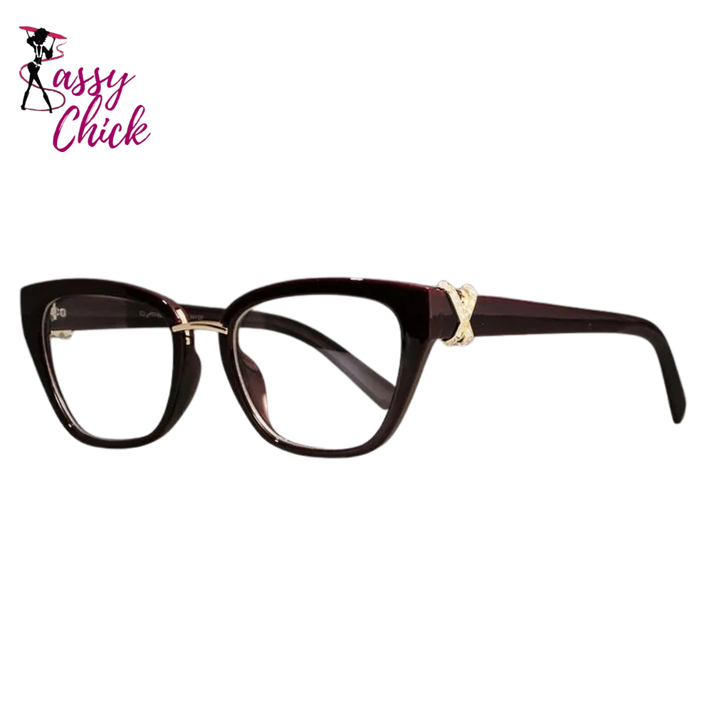 Rhinestone Cat Eye Eyewear Sassy Chick Logo