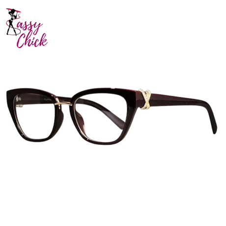 Rhinestone Cat Eye Eyewear Sassy Chick Logo