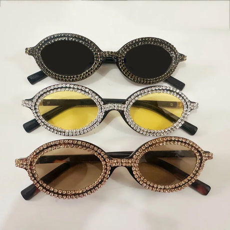 Collection of Rhinestone Colorful Round Diamond Sunglasses