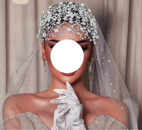 Model using Rhinestone Crystal Wedding Headband Hair Accessories