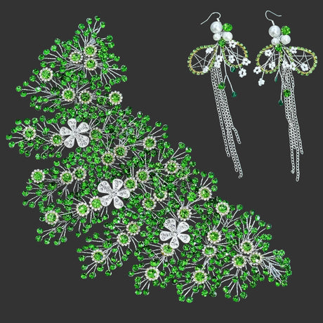 Green Rhinestone Crystal Wedding Headband Hair Accessories