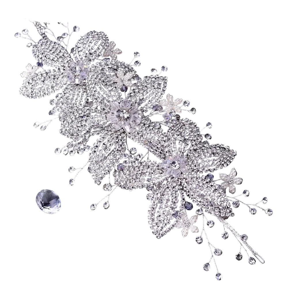 Silver Rhinestone Crystal Wedding Headband Hair Accessories