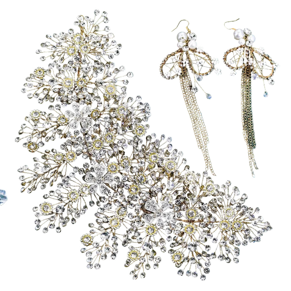 Gold Rhinestone Crystal Wedding Headband Hair Accessories