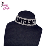 Rhinestone Letter Choker Sassy Chick Logo