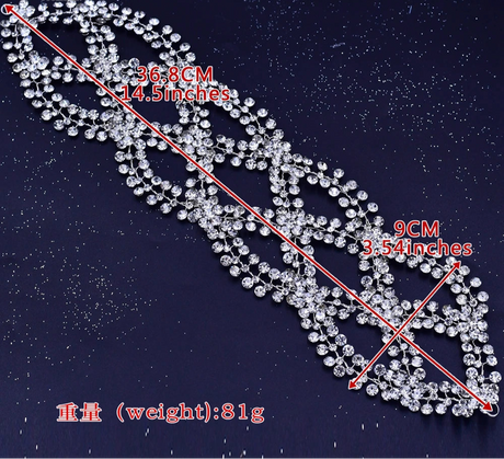 Size of tiara headdress 
