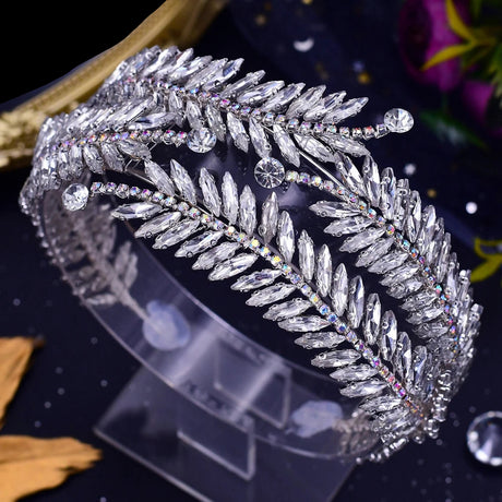 Silver Rhinestone Tiara Headdress Wedding Hair Accessories