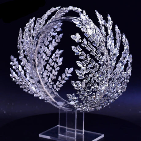 Silver Rhinestone Tiara Headdress Wedding Hair Accessories