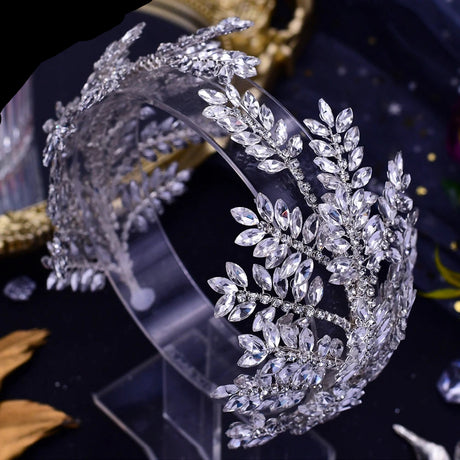 Silver Rhinestone Tiara Headdress Wedding Hair Accessories