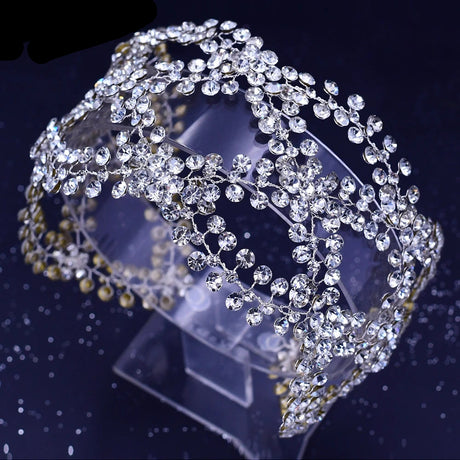 Silver Rhinestone Tiara Headdress Wedding Hair Accessories